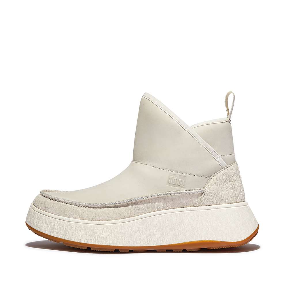 Buty Sportowe Fitflop F-MODE Nubuck-Mix Flatform Bootie Damskie Kremowe | Polska-47619