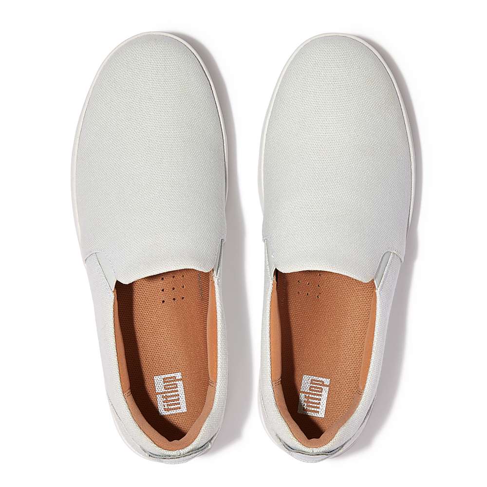 Buty Sportowe Fitflop RALLY Canvas Slip-On Skate Damskie Niebieskie | Polska-89371