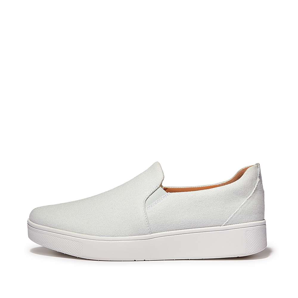 Buty Sportowe Fitflop RALLY Canvas Slip-On Skate Damskie Niebieskie | Polska-89371