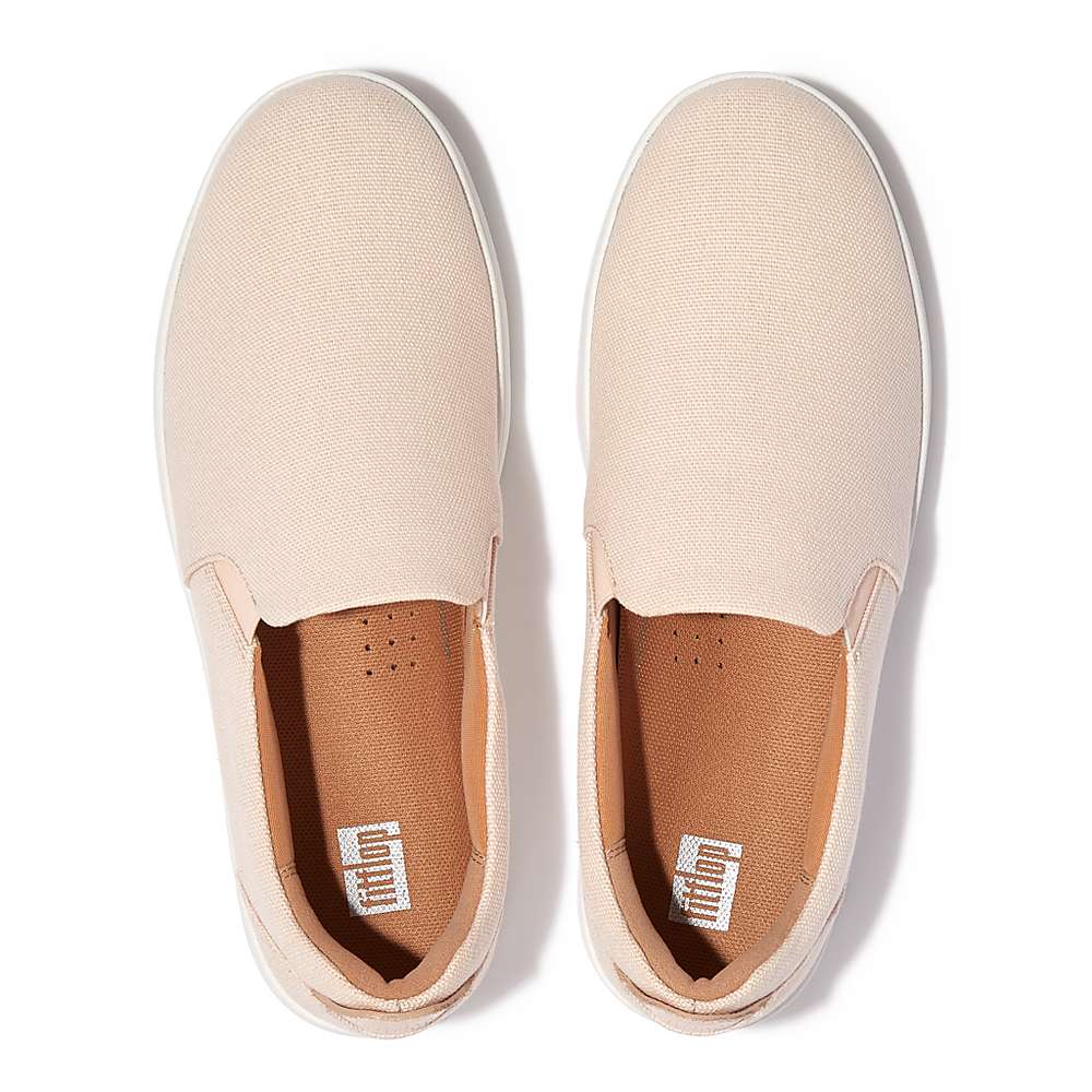 Buty Sportowe Fitflop RALLY Canvas Slip-On Skate Damskie Różowe | Polska-89605