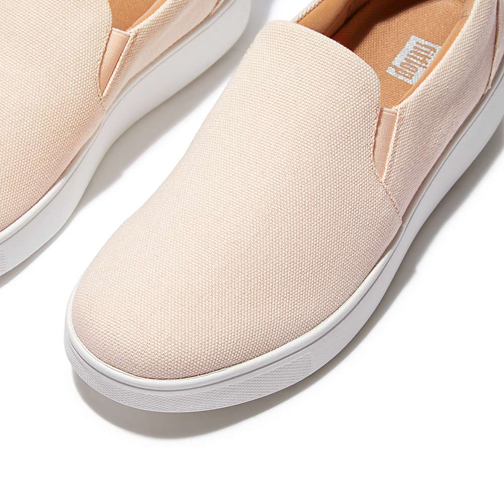 Buty Sportowe Fitflop RALLY Canvas Slip-On Skate Damskie Różowe | Polska-89605