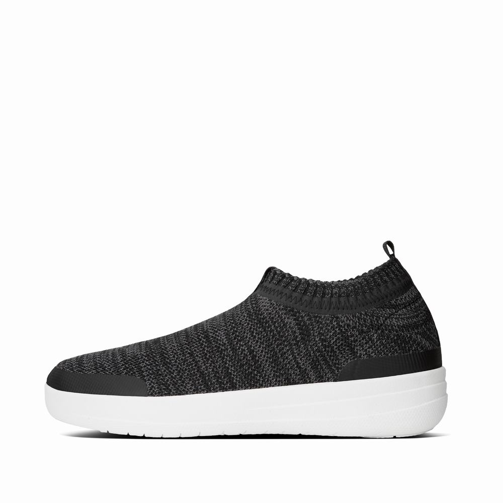 Buty Sportowe Fitflop UBERKNIT Slip-On Damskie Czarne Szare | Polska-98264