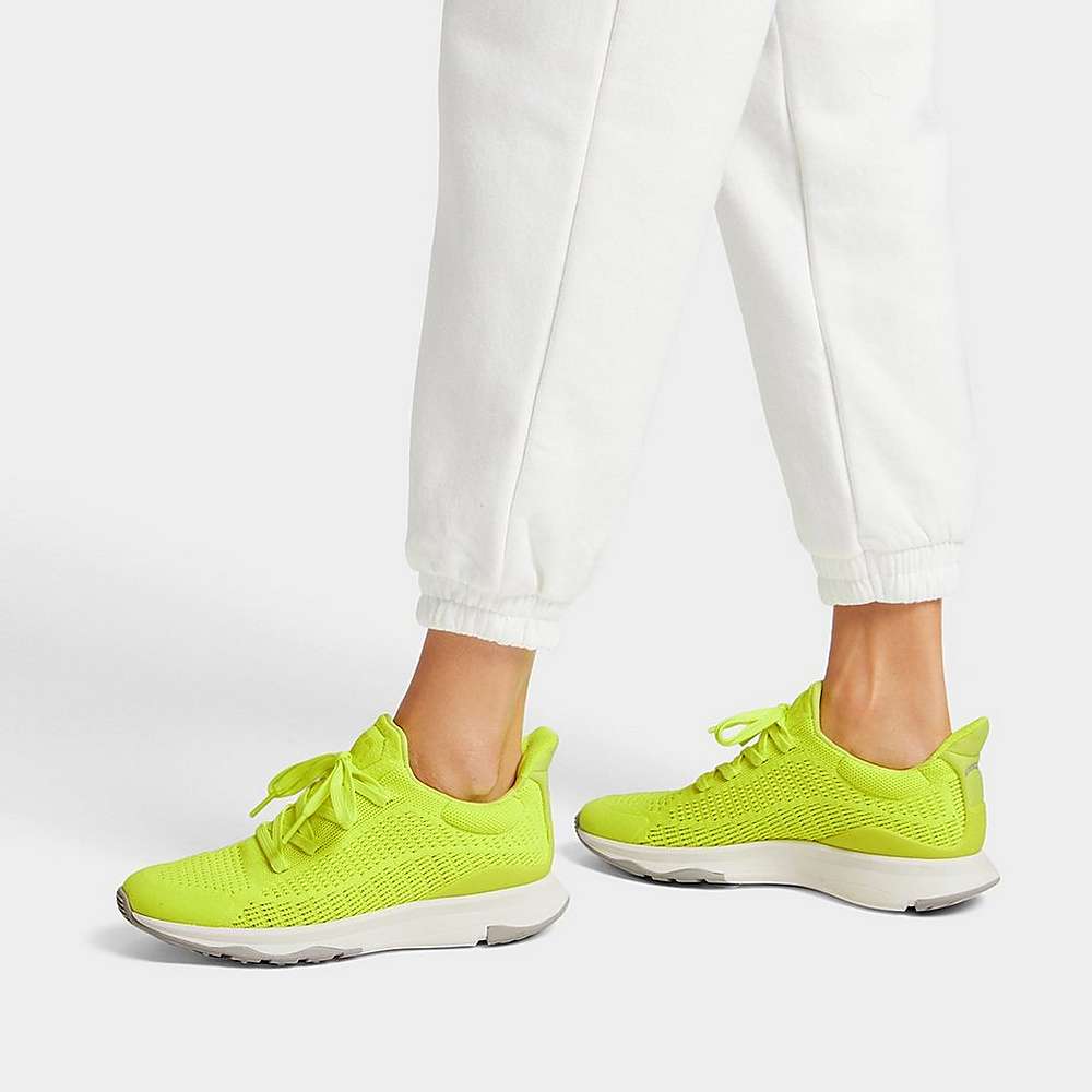 Buty Sportowe Fitflop VITAMIN FFX Neon Reflective Knit Sports Damskie Żółte | Polska-69804