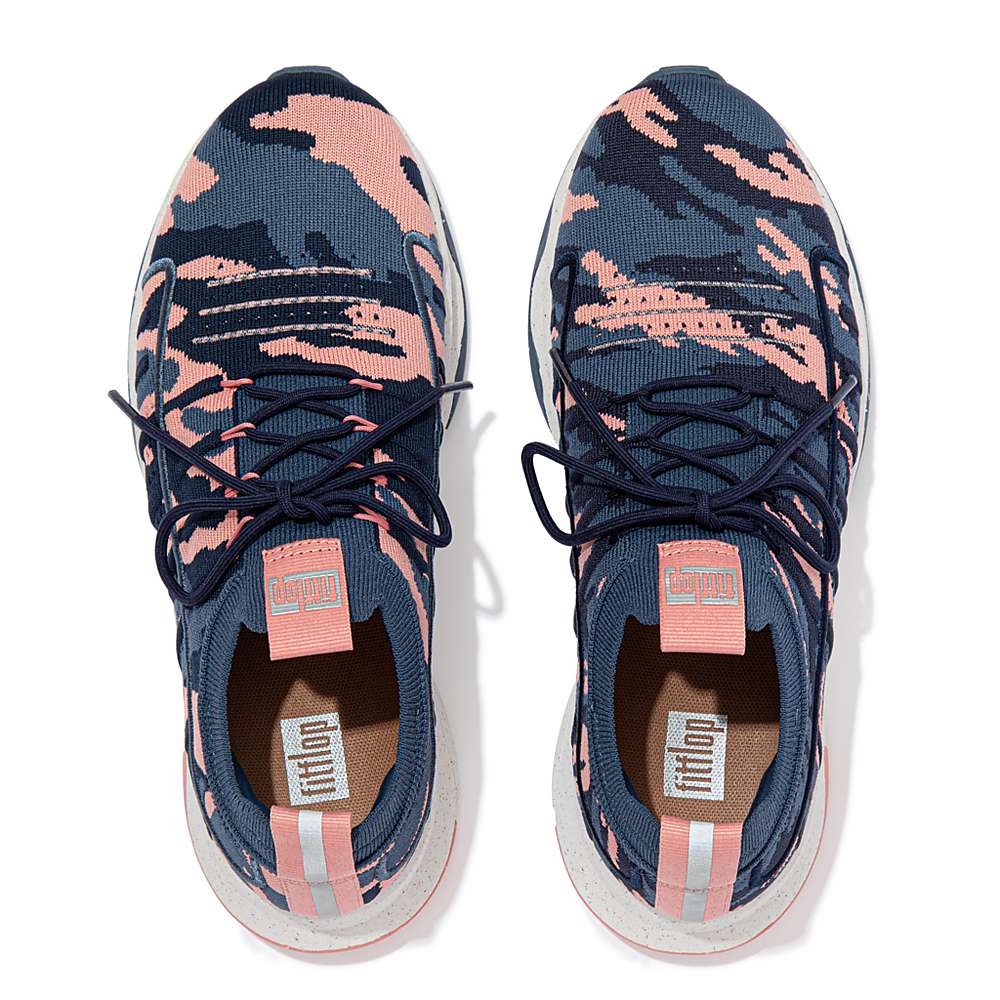 Buty Sportowe Fitflop VITAMIN FF E01 Camo Knit Sports Damskie Granatowe | Polska-13978