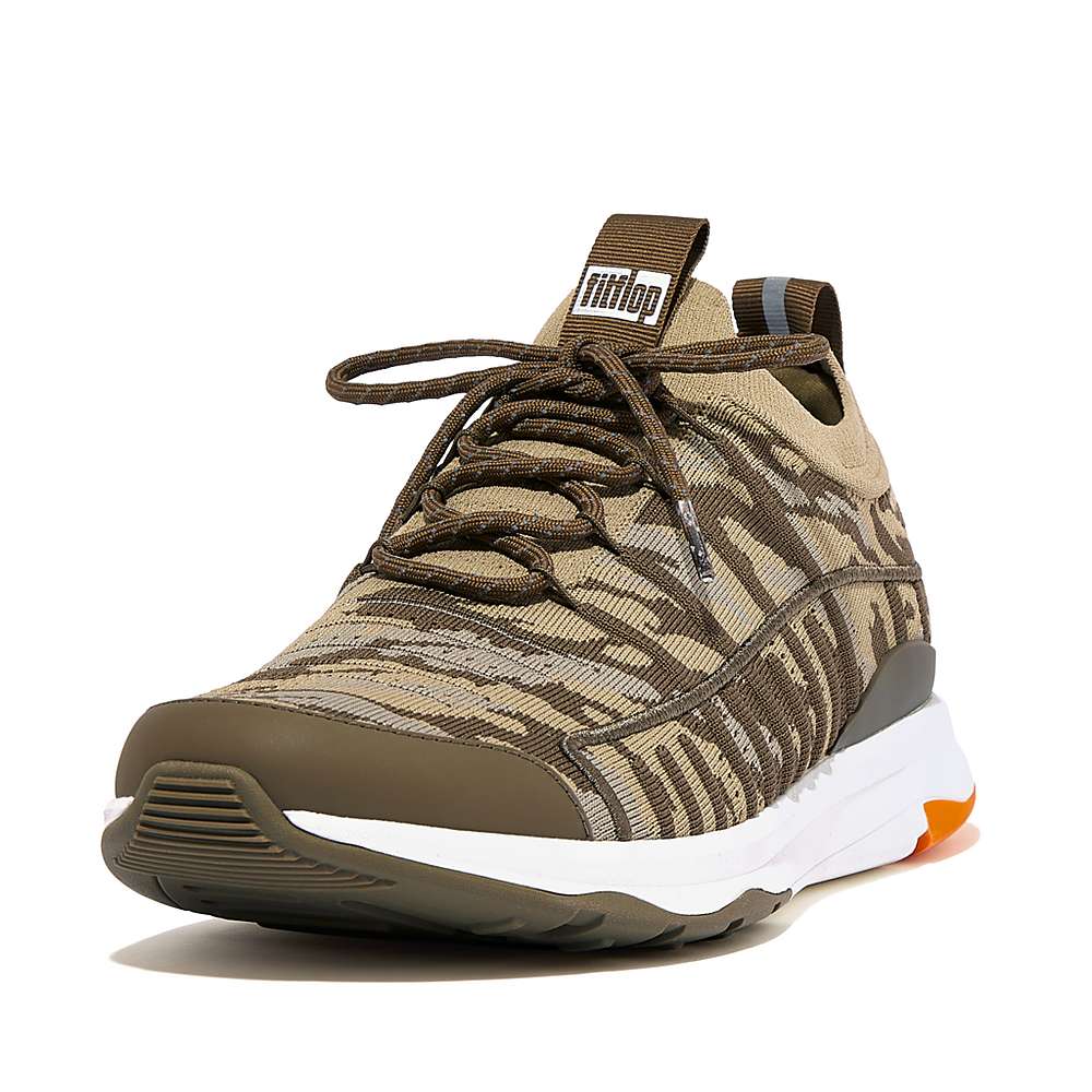 Buty Sportowe Fitflop VITAMIN FF E01 Camo Knit Sports Męskie Oliwkowe | Polska-96128