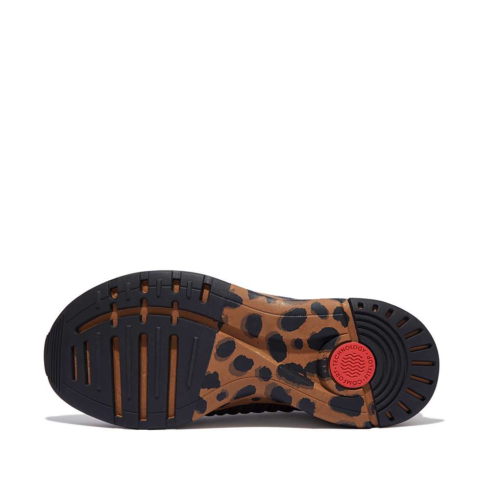 Buty Sportowe Fitflop VITAMIN FF Leopard-Sole Knit Sports Damskie Brązowe | Polska-18632