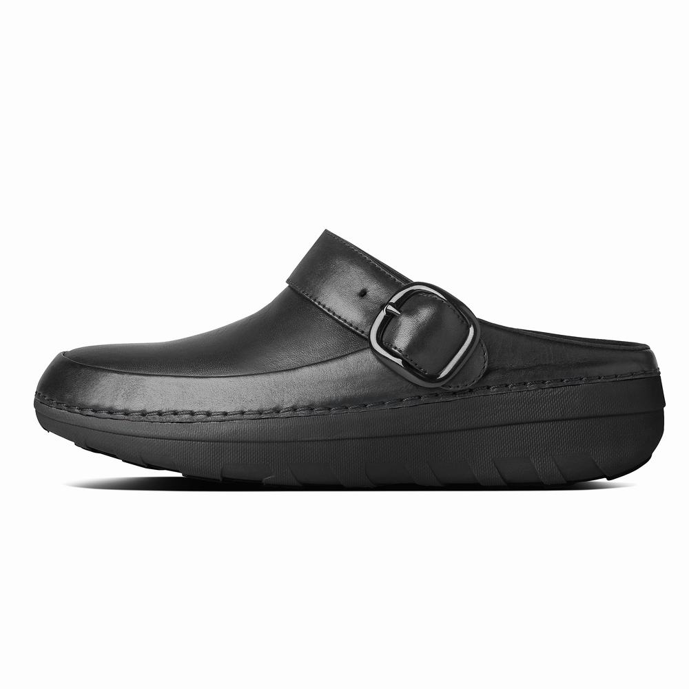 Chodaki Fitflop GOGH PRO Superlight Leather Damskie Czarne | Polska-07396