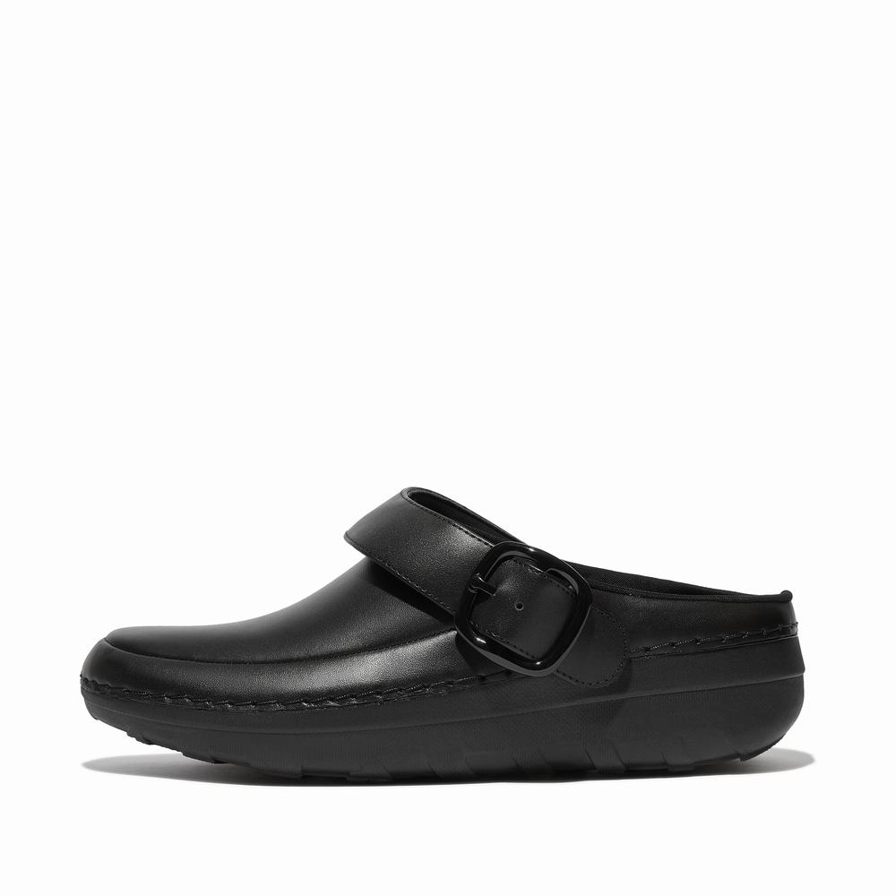 Chodaki Fitflop GOGH PRO Superlight Leather Damskie Czarne | Polska-07396