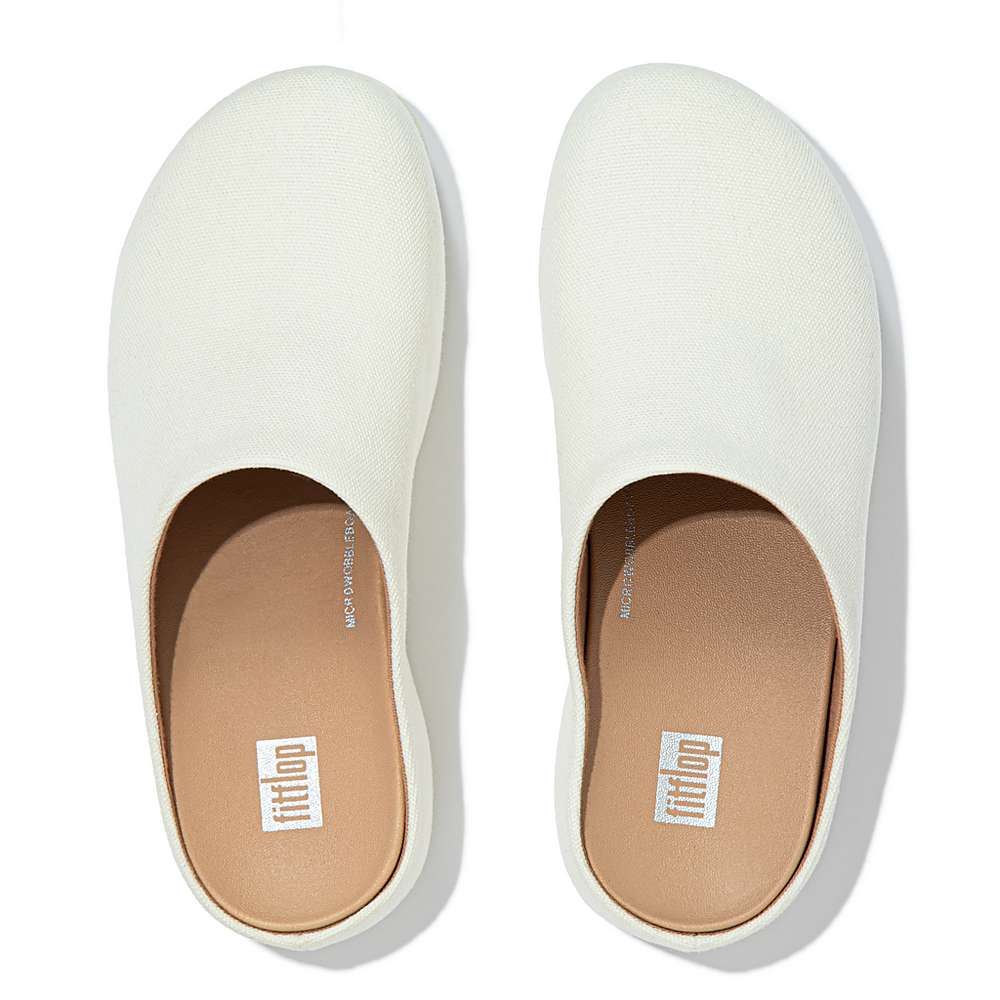 Chodaki Fitflop SHUV Canvas Damskie Kremowe | Polska-92851