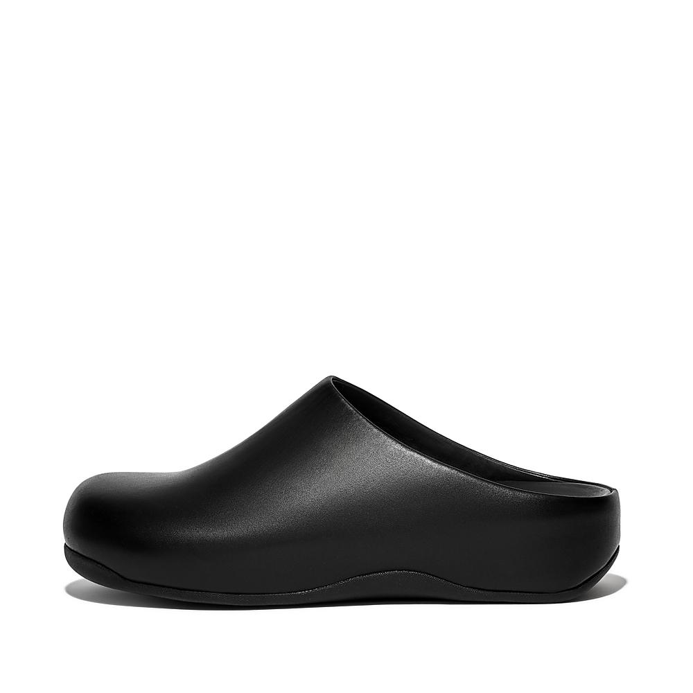 Chodaki Fitflop SHUV Leather Męskie Czarne | Polska-69041