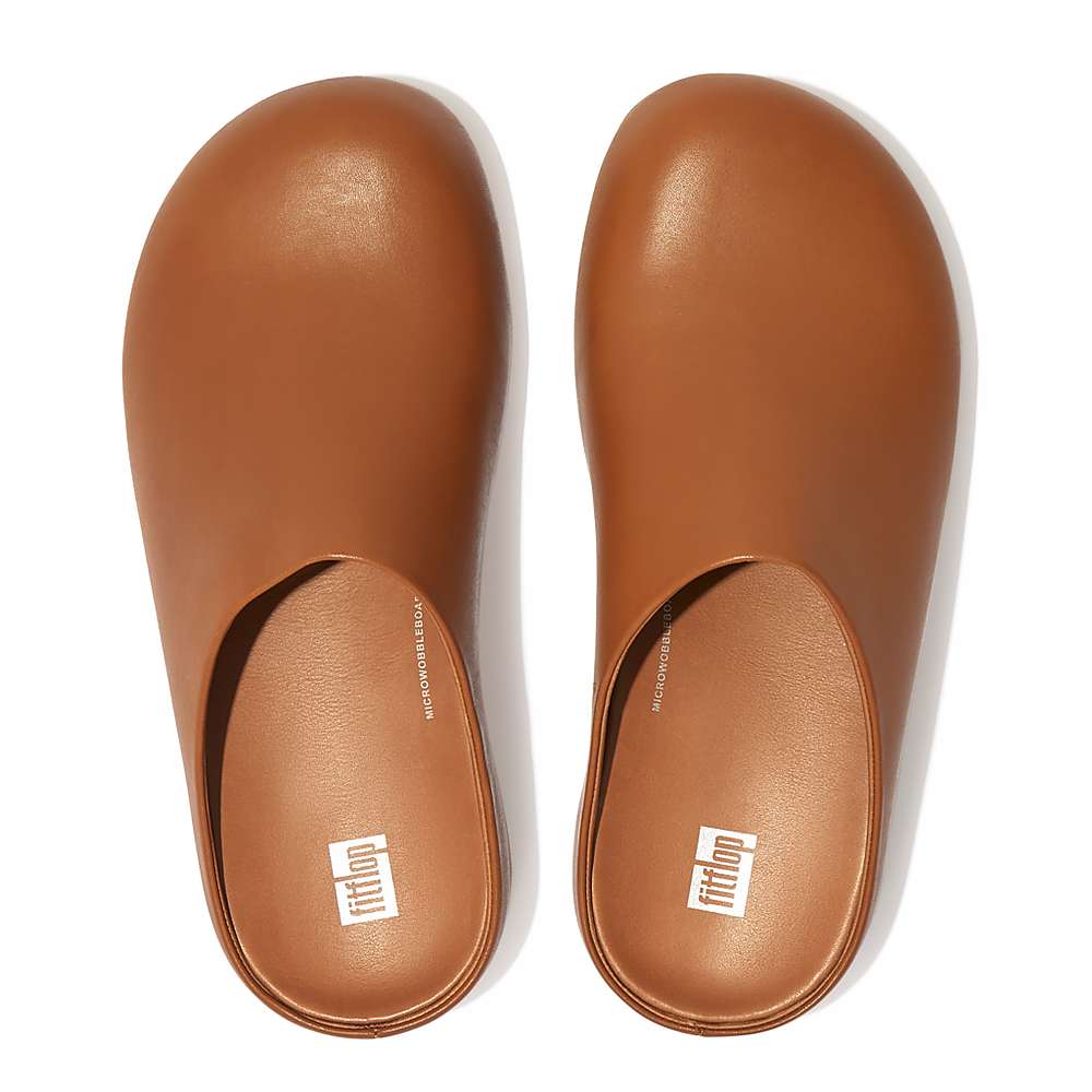 Chodaki Fitflop SHUV Leather Męskie Głęboka Brązowe | Polska-34125