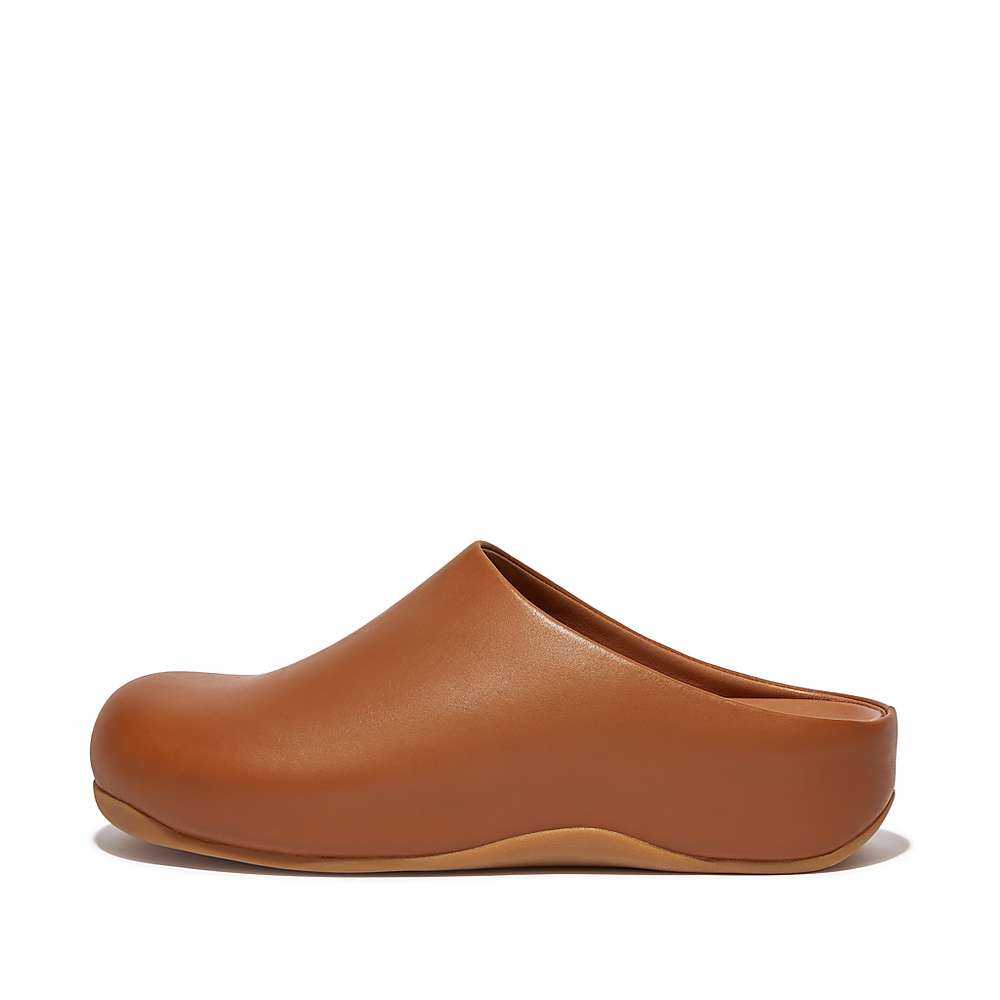 Chodaki Fitflop SHUV Leather Męskie Głęboka Brązowe | Polska-34125