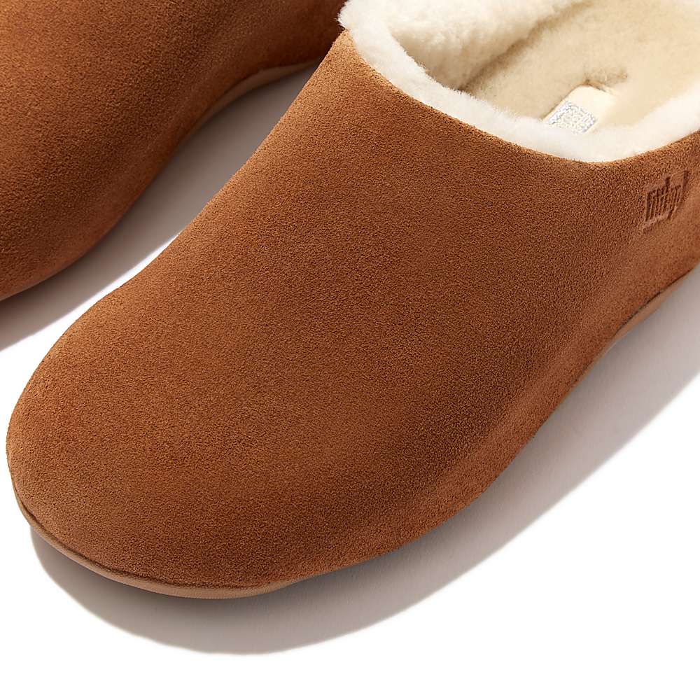 Chodaki Fitflop SHUV Shearling-Lined Suede Damskie Głęboka Brązowe | Polska-52640