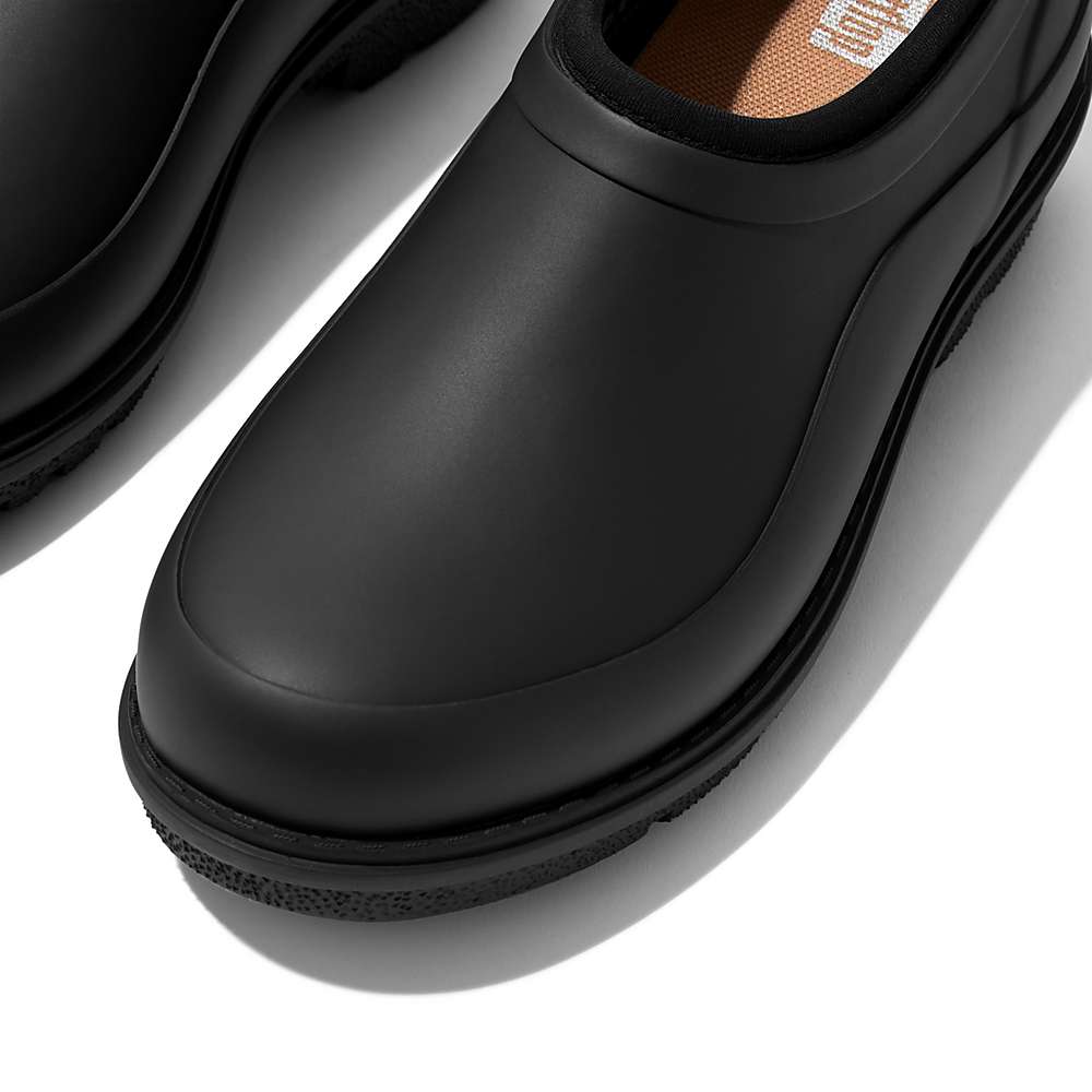 Chodaki Fitflop WONDERCLOG Waterproof Rubber Damskie Czarne | Polska-25389