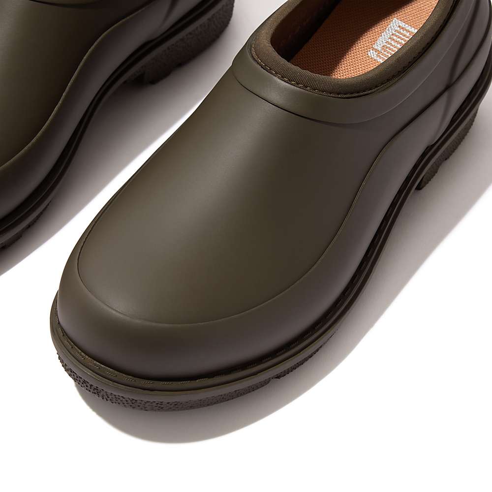 Chodaki Fitflop WONDERCLOG Waterproof Rubber Damskie Oliwkowe | Polska-28014