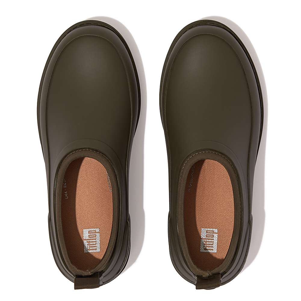 Chodaki Fitflop WONDERCLOG Waterproof Rubber Damskie Oliwkowe | Polska-28014