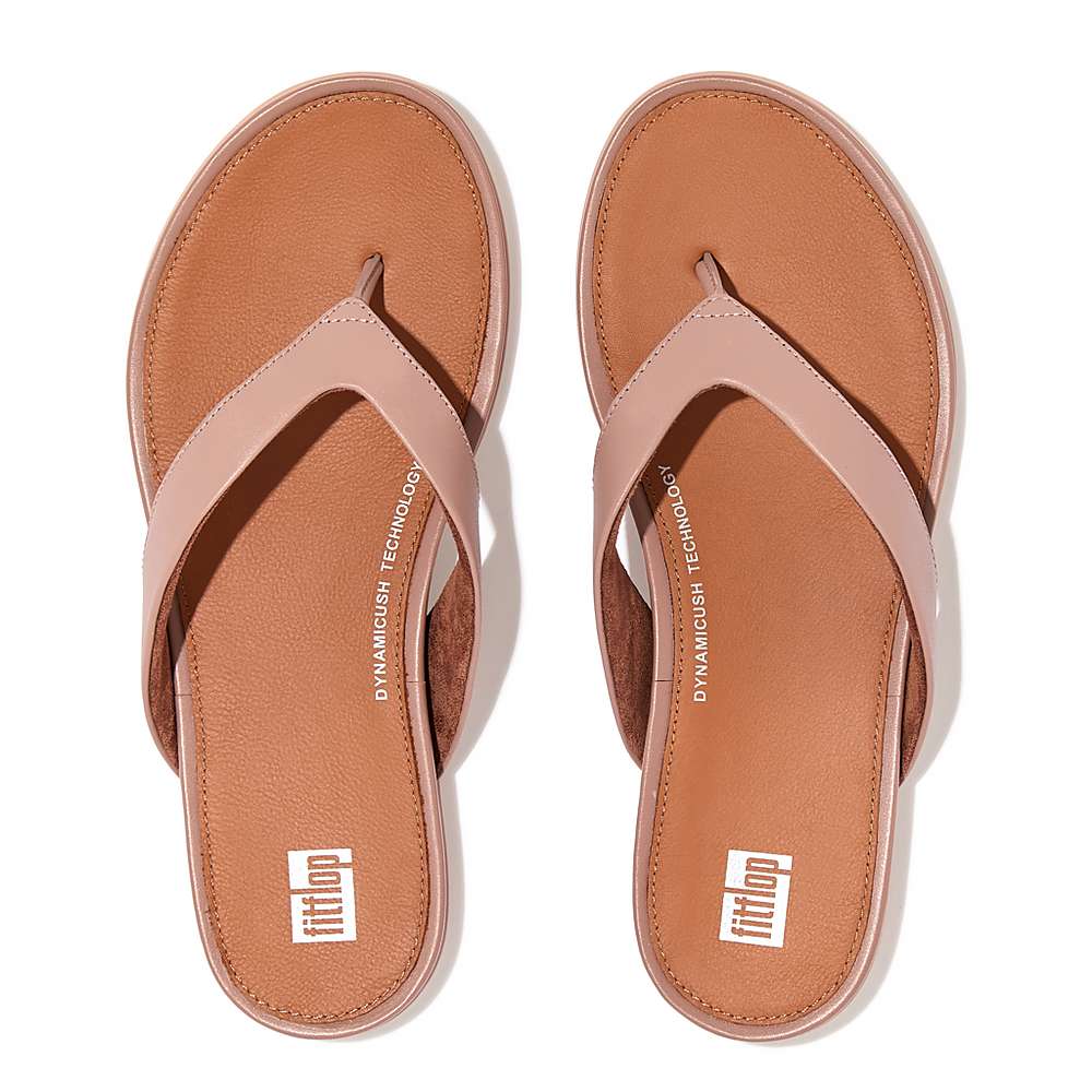 Japonki Fitflop GRACIE Leather Damskie Różowe | Polska-29804