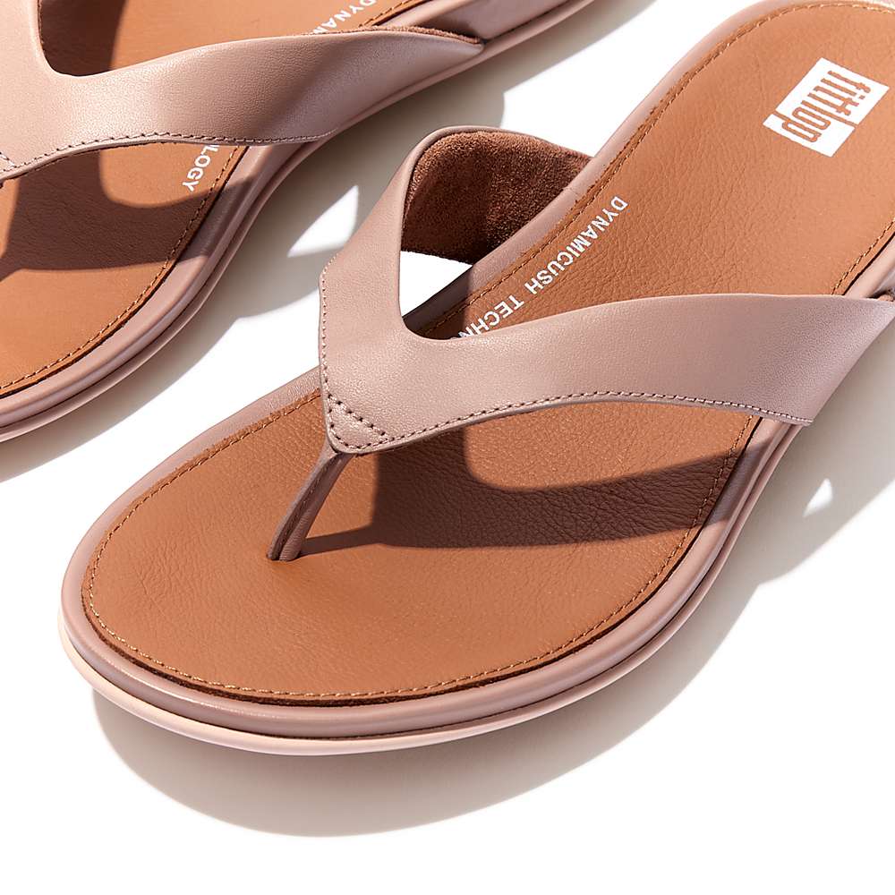 Japonki Fitflop GRACIE Leather Damskie Różowe | Polska-29804