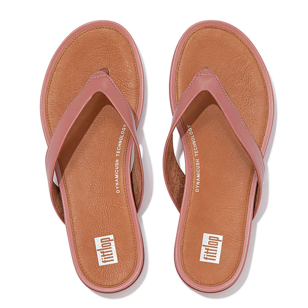 Japonki Fitflop GRACIE Wider-Fit Leather Damskie Różowe | Polska-72918