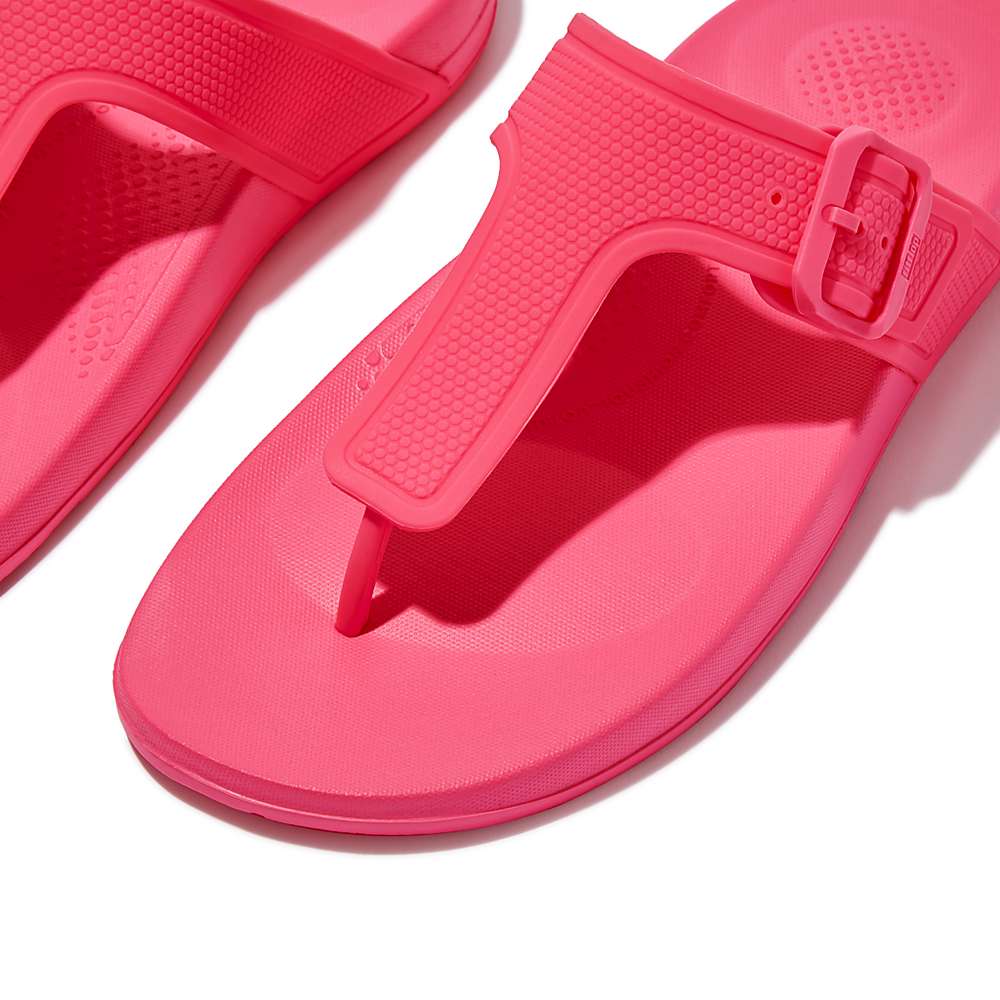 Japonki Fitflop IQUSHION Adjustable Buckle Damskie Różowe | Polska-08173