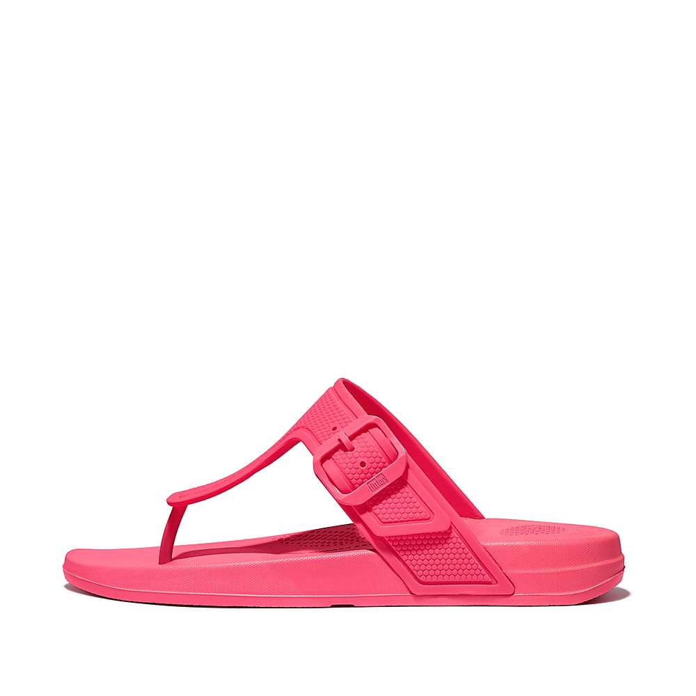 Japonki Fitflop IQUSHION Adjustable Buckle Damskie Różowe | Polska-08173