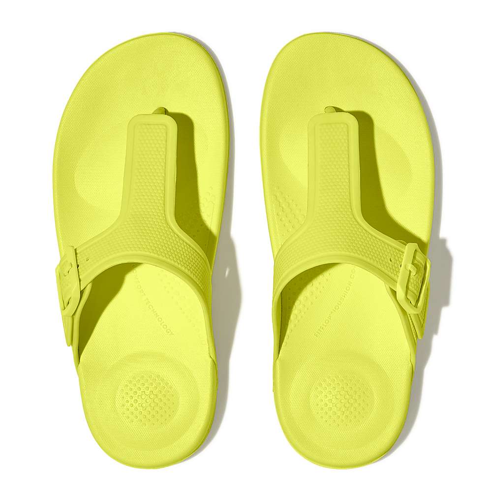 Japonki Fitflop IQUSHION Adjustable Buckle Damskie Żółte | Polska-16395