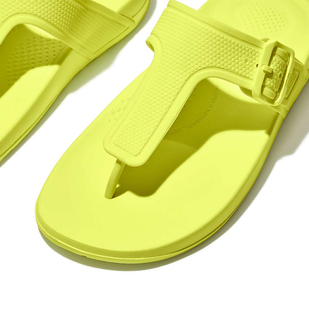 Japonki Fitflop IQUSHION Adjustable Buckle Damskie Żółte | Polska-16395