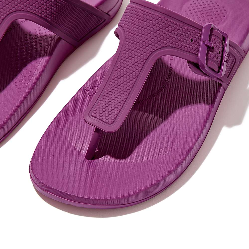 Japonki Fitflop IQUSHION Adjustable Buckle Damskie Fioletowe | Polska-79480