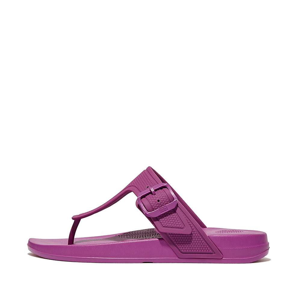 Japonki Fitflop IQUSHION Adjustable Buckle Damskie Fioletowe | Polska-79480