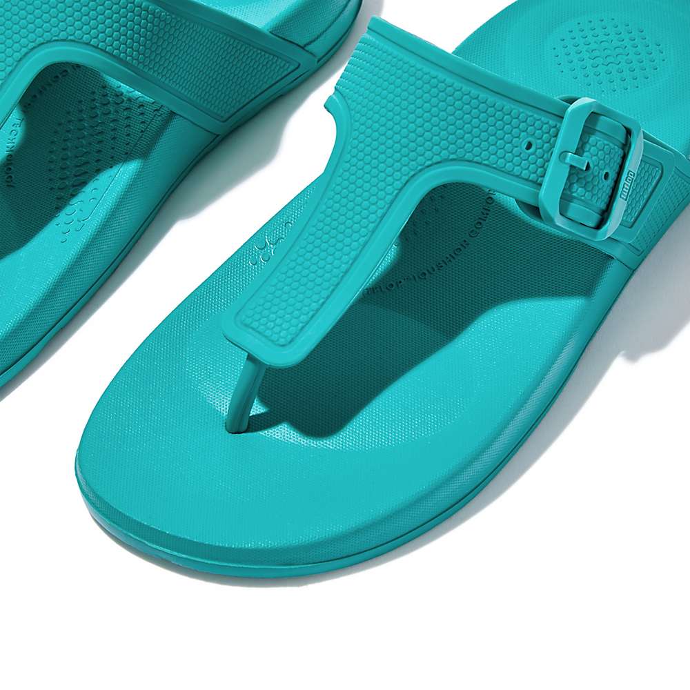 Japonki Fitflop IQUSHION Adjustable Buckle Damskie Niebieskie | Polska-96240