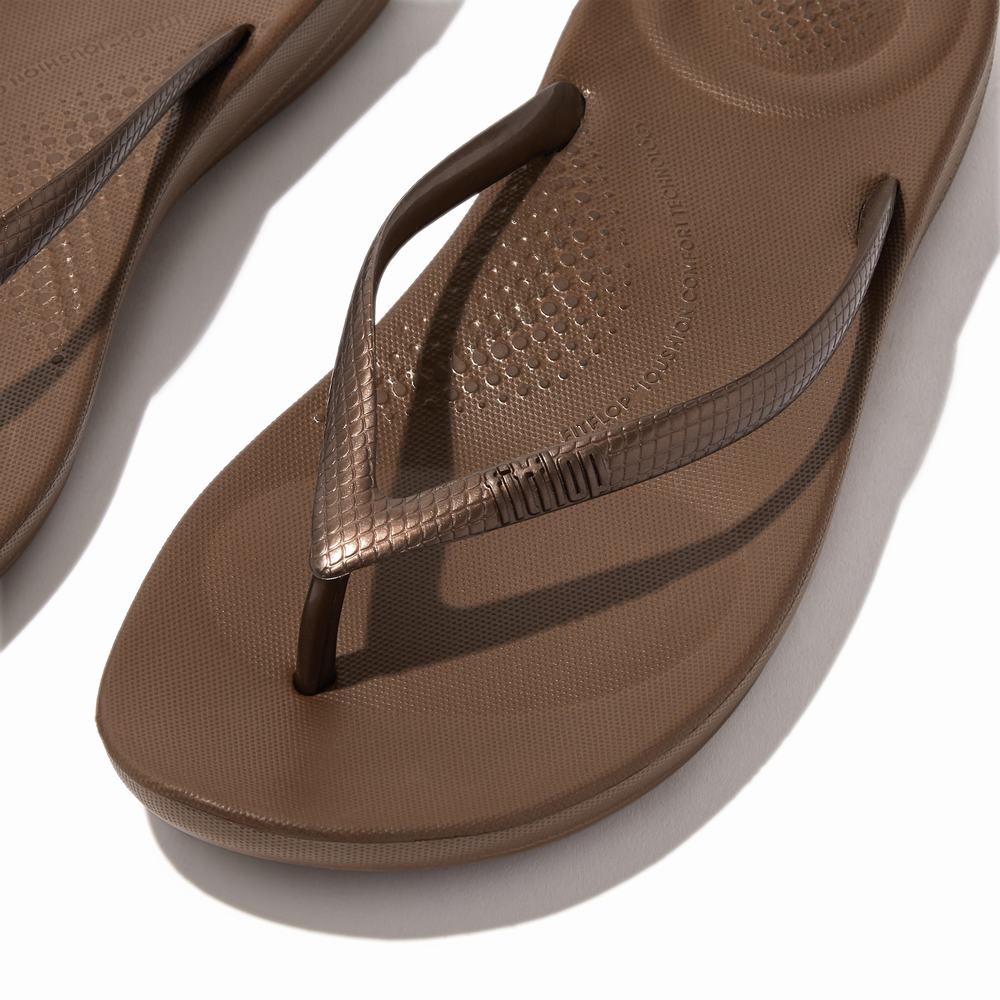 Japonki Fitflop IQUSHION Ergonomic Damskie Czekolada | Polska-06213