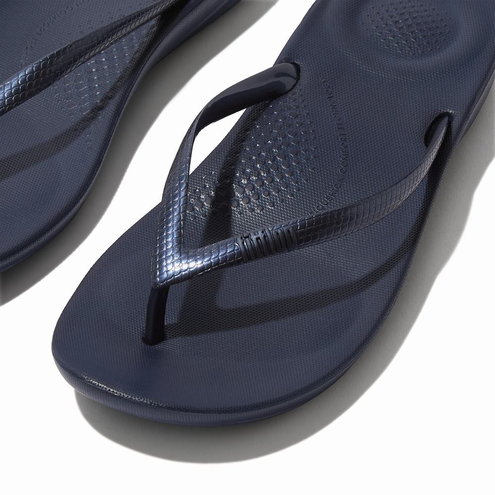 Japonki Fitflop IQUSHION Ergonomic Damskie Granatowe | Polska-53260