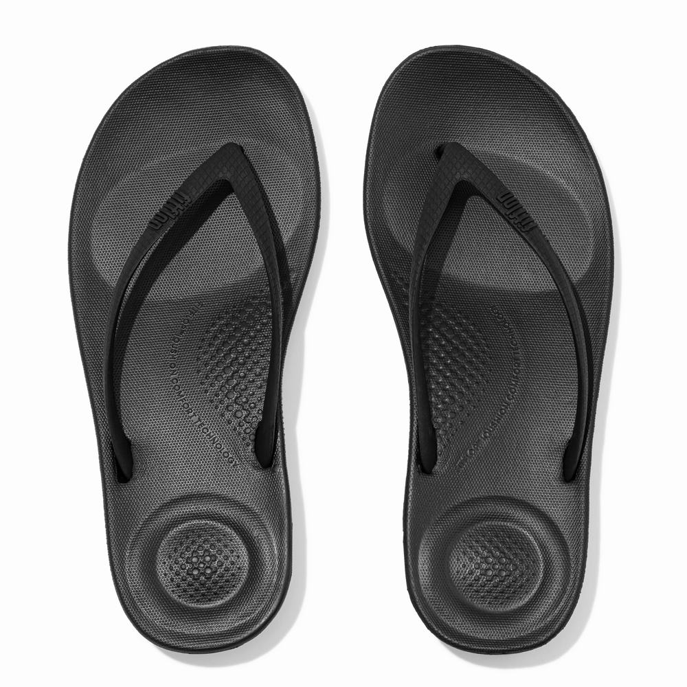 Japonki Fitflop IQUSHION Ergonomic Damskie Czarne | Polska-57438