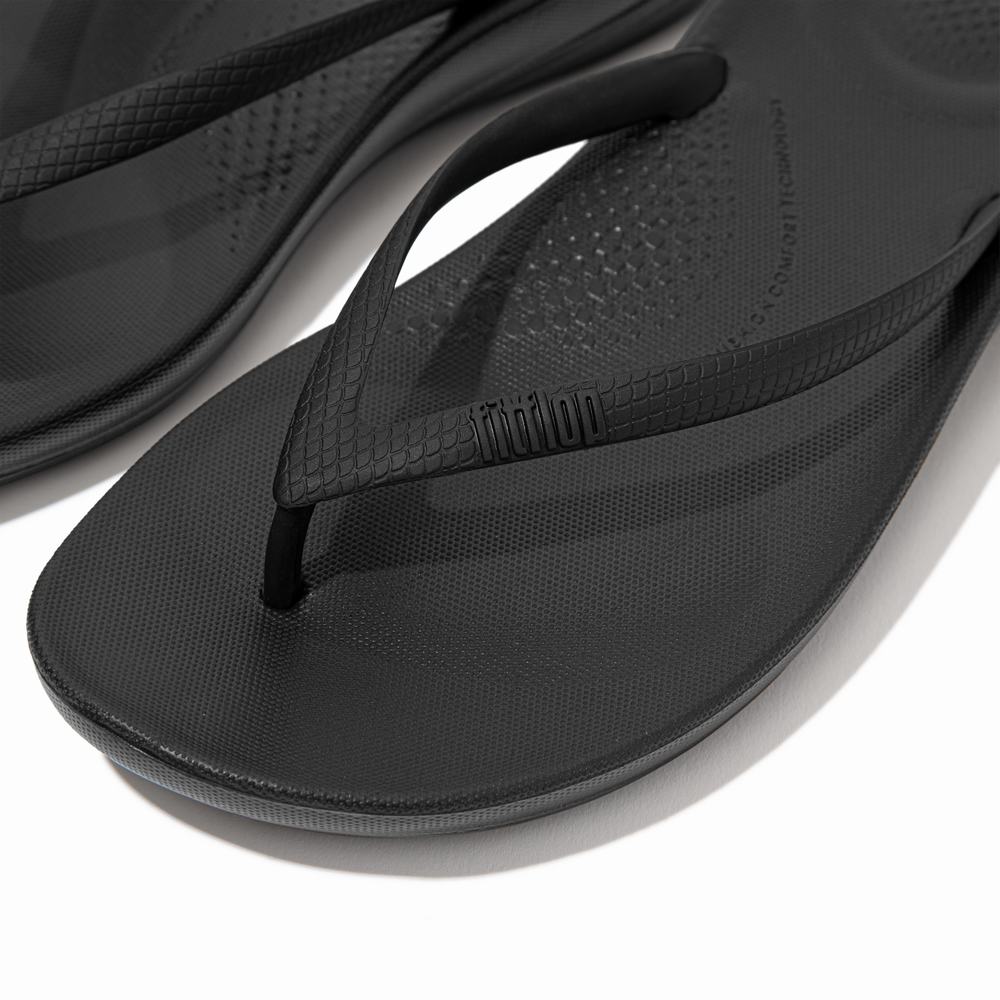 Japonki Fitflop IQUSHION Ergonomic Damskie Czarne | Polska-57438