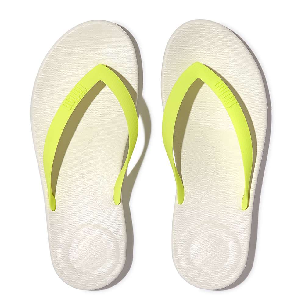 Japonki Fitflop IQUSHION Ergonomic Męskie Białe Żółte | Polska-54693