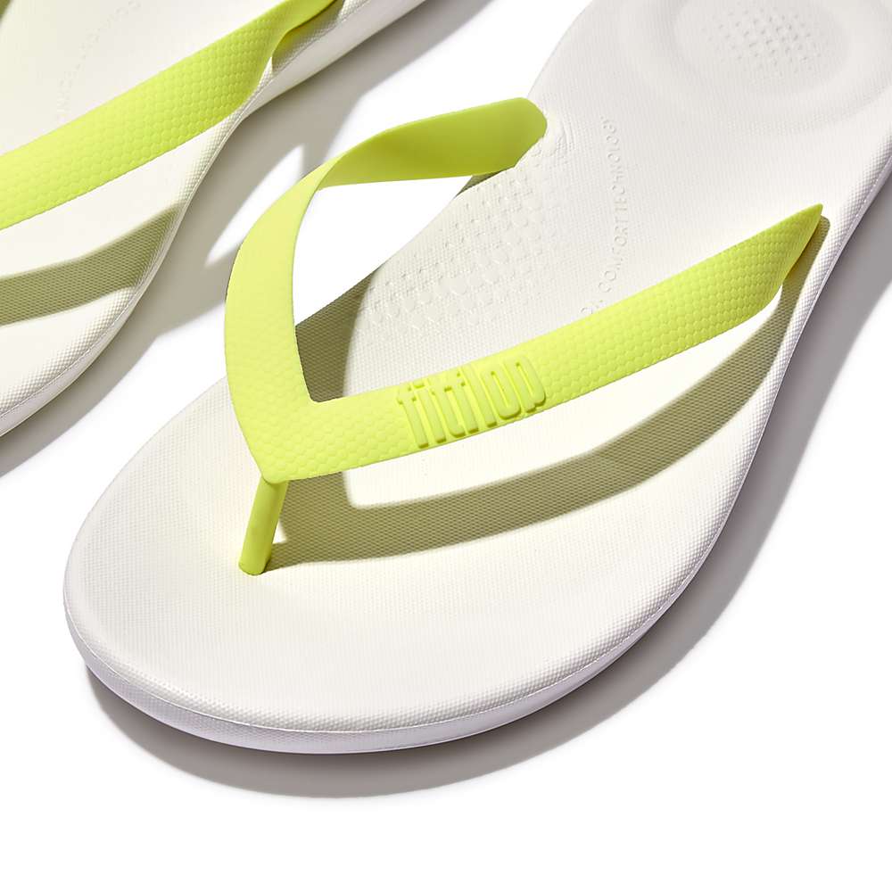 Japonki Fitflop IQUSHION Ergonomic Męskie Białe Żółte | Polska-54693