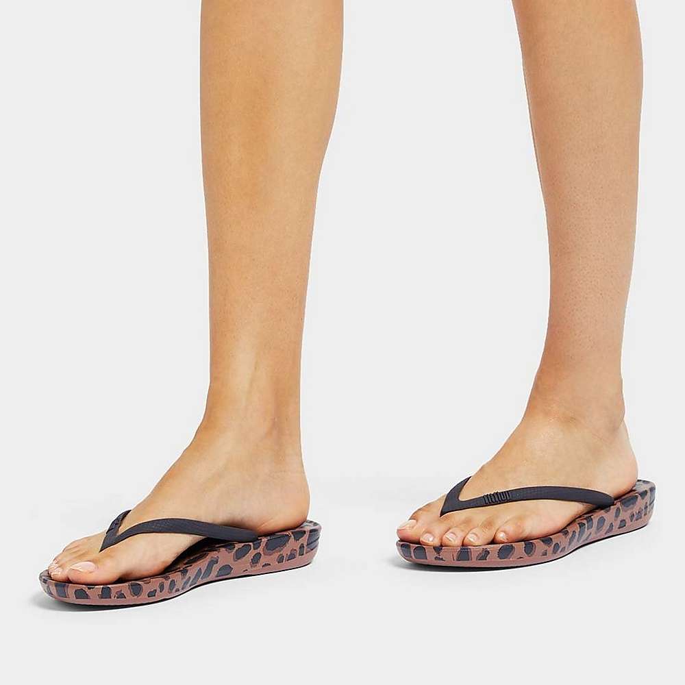 Japonki Fitflop IQUSHION Leopard-Print Damskie Panterka | Polska-34275