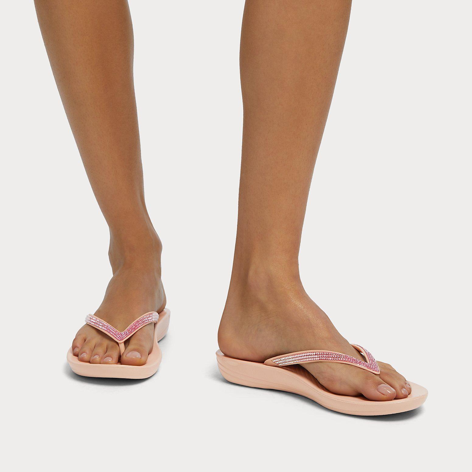 Japonki Fitflop IQUSHION Ombre Sparkle Damskie Różowe | Polska-02547