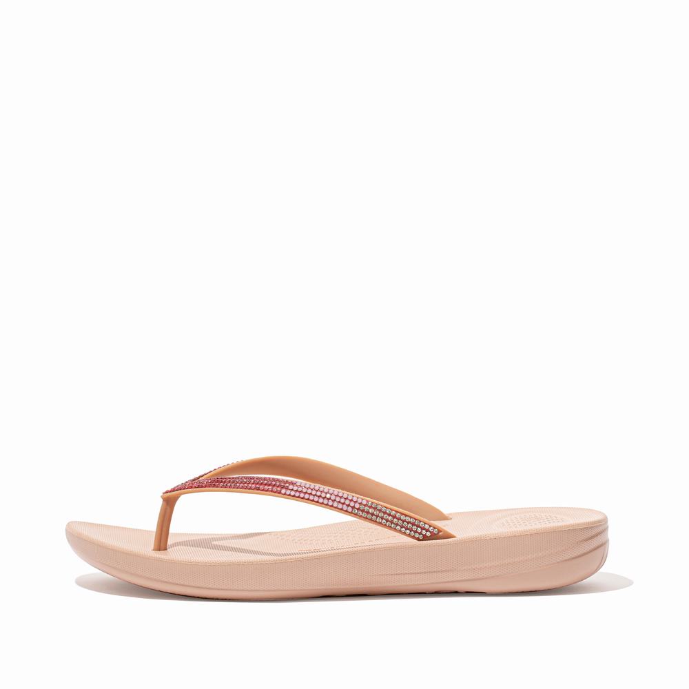 Japonki Fitflop IQUSHION Ombre Sparkle Damskie Różowe | Polska-02547