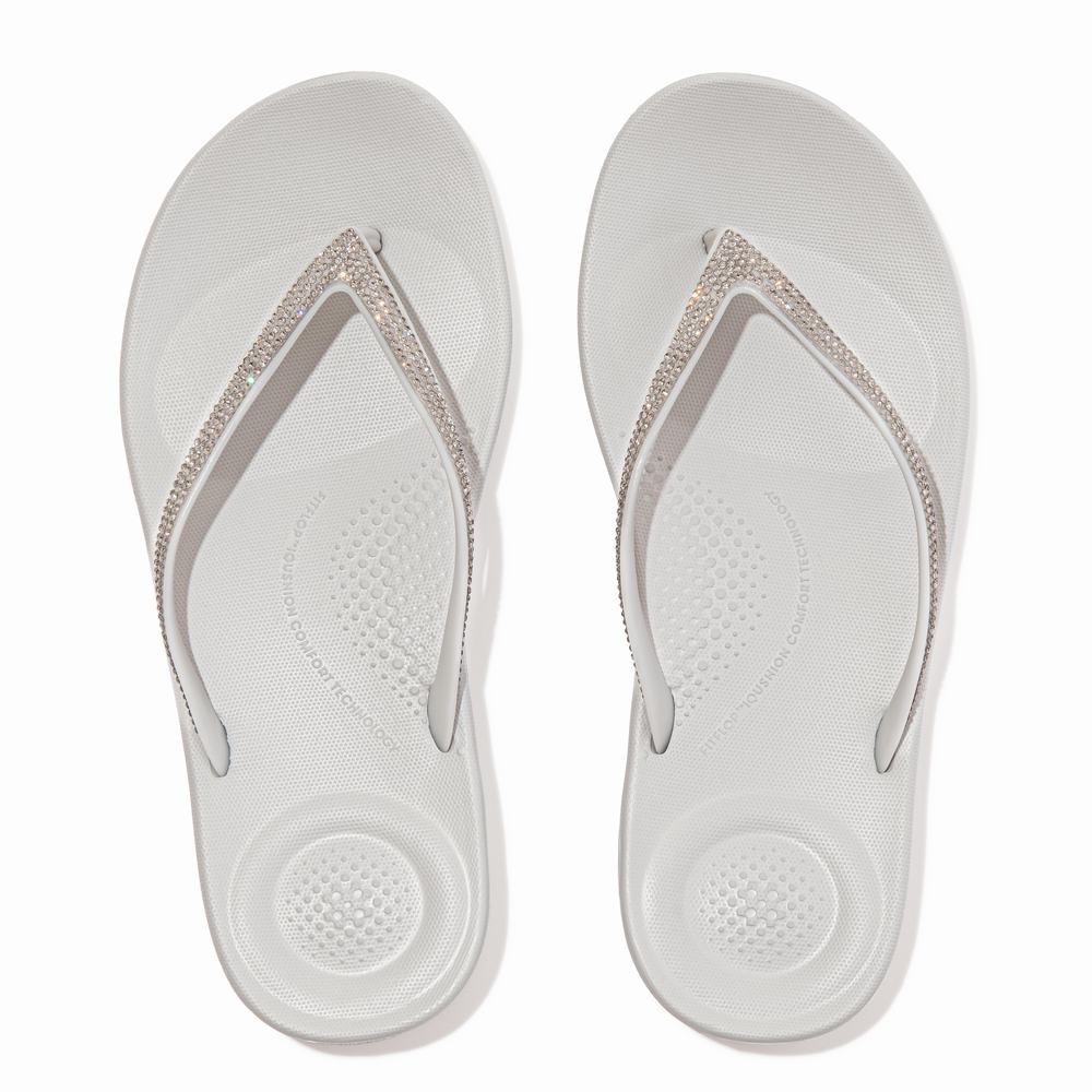 Japonki Fitflop IQUSHION Sparkle Ergonomic Damskie Szare | Polska-47159