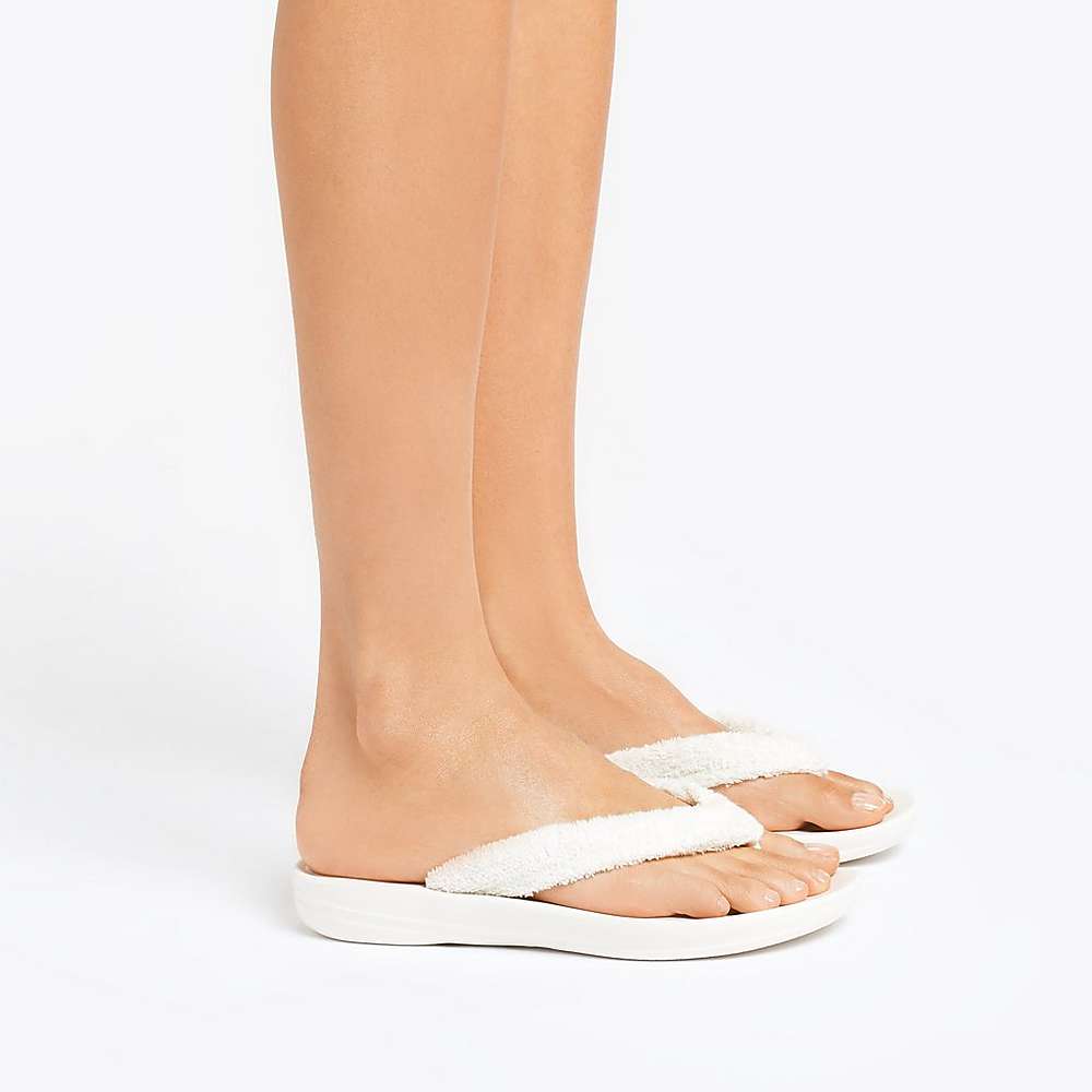 Japonki Fitflop IQUSHION Towelling Damskie Kremowe | Polska-52893