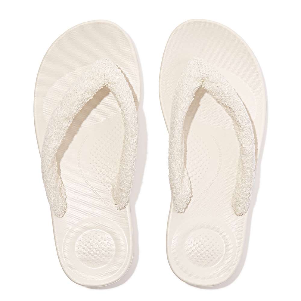 Japonki Fitflop IQUSHION Towelling Damskie Kremowe | Polska-52893