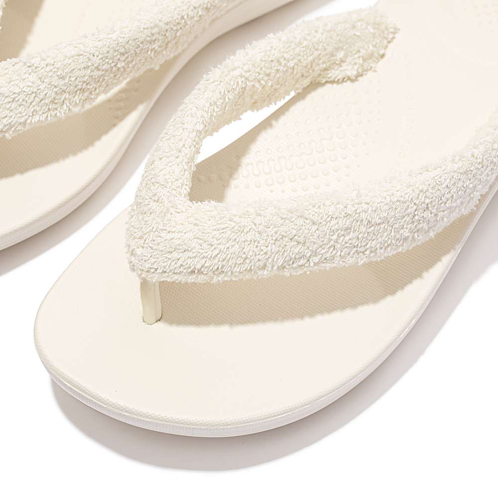 Japonki Fitflop IQUSHION Towelling Damskie Kremowe | Polska-52893