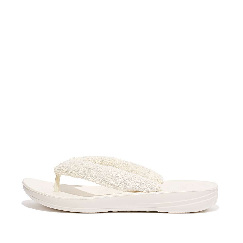 Japonki Fitflop IQUSHION Towelling Damskie Kremowe | Polska-52893