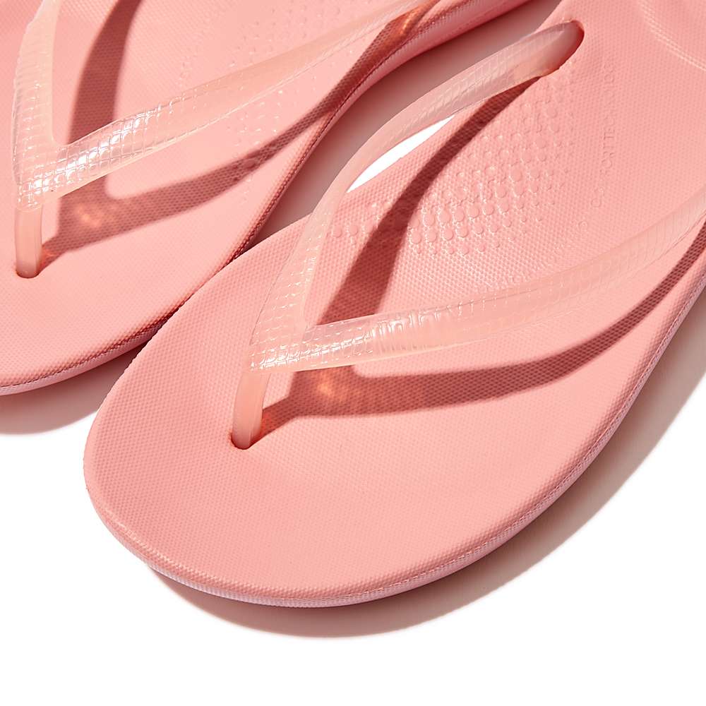 Japonki Fitflop IQUSHION Transparent Damskie Różowe | Polska-17859