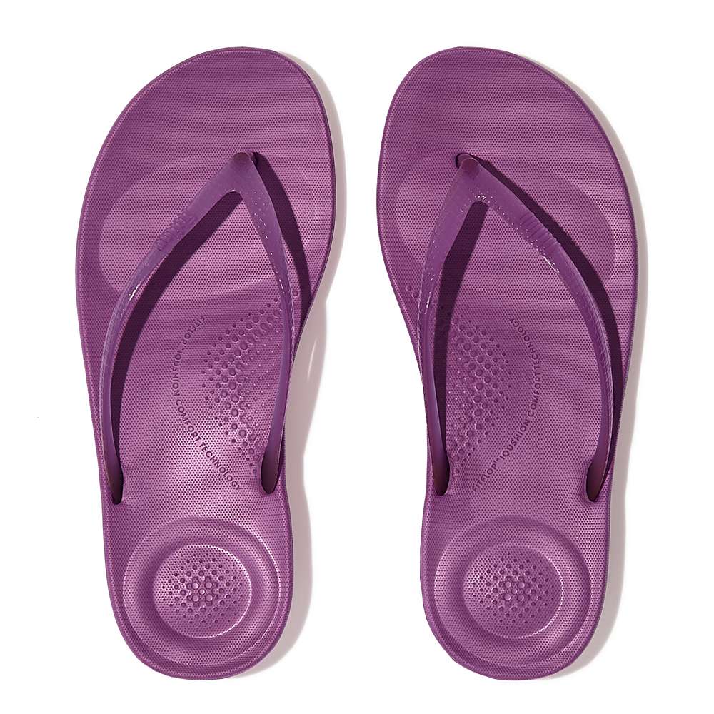 Japonki Fitflop IQUSHION Transparent Damskie Fioletowe | Polska-35471