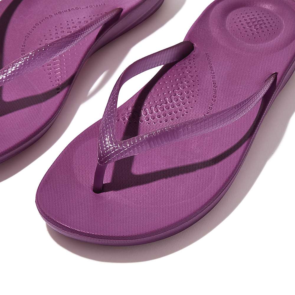 Japonki Fitflop IQUSHION Transparent Damskie Fioletowe | Polska-35471