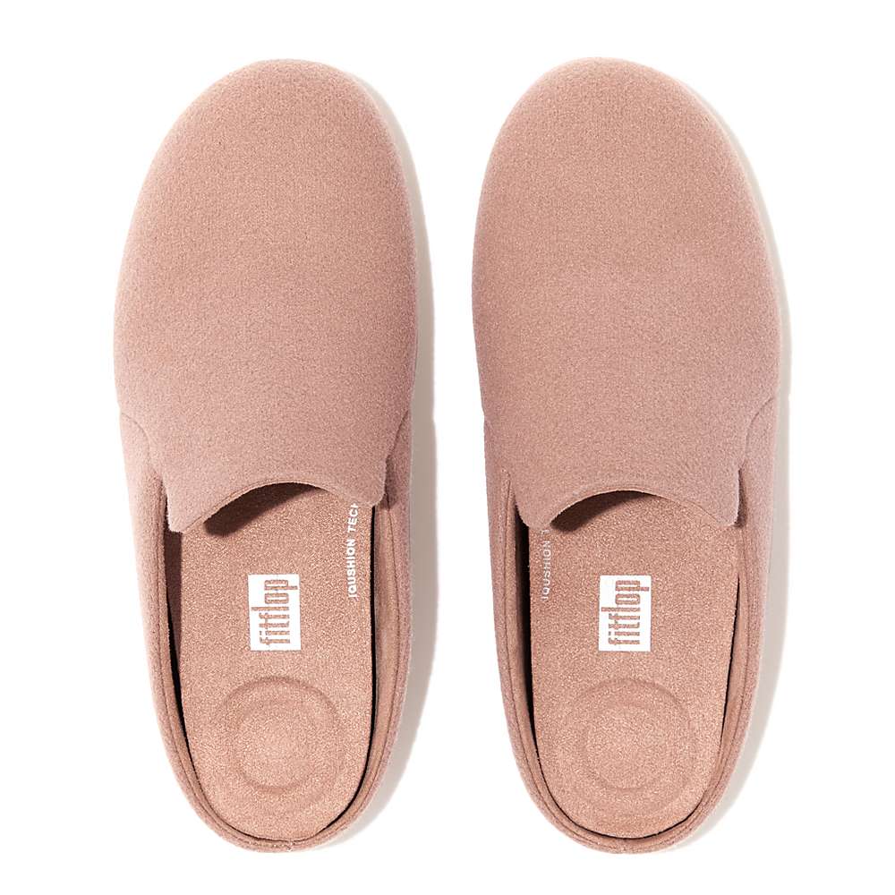 Kapcie Fitflop CHRISSIE II Haus Felt Damskie Beżowe | Polska-17834