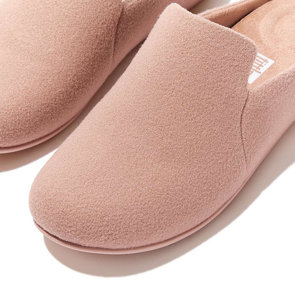 Kapcie Fitflop CHRISSIE II Haus Felt Damskie Beżowe | Polska-17834