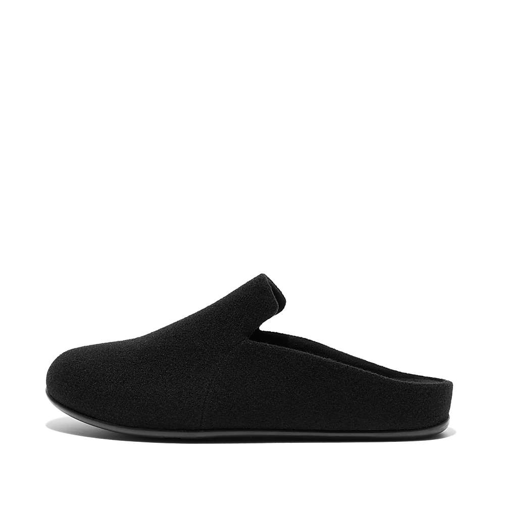 Kapcie Fitflop CHRISSIE II Haus Felt Damskie Czarne | Polska-93862